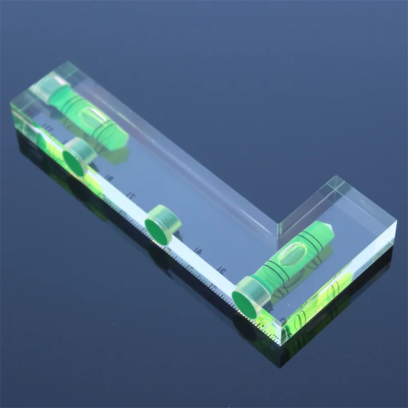 Imagem -02 - L-shaped Transparente Espírito Nível Régua Bolha Ferramenta Horizontal Magnética Forte Ferramenta Horizontal Bevel Comprimento 120 mm pc