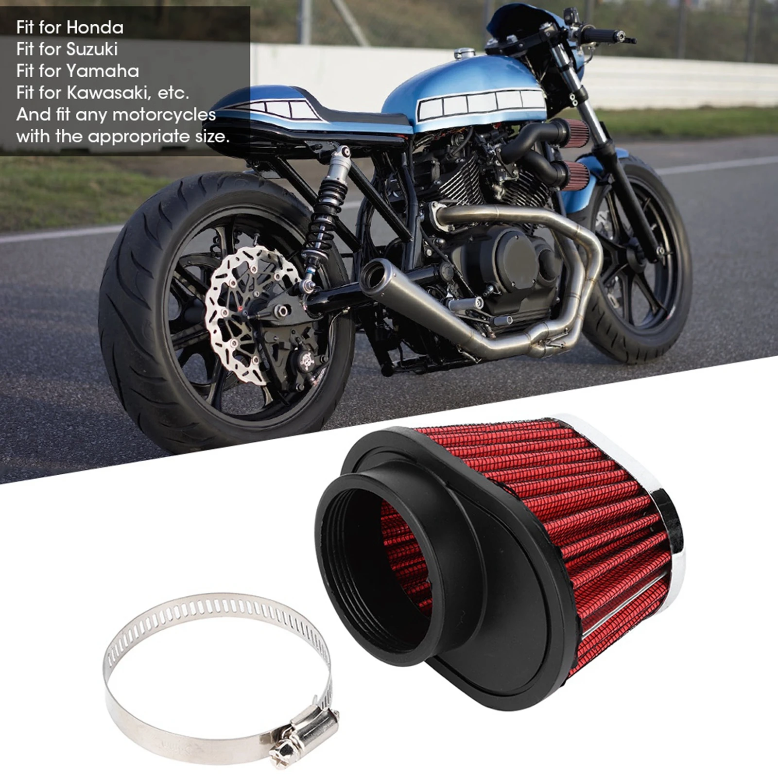 Car Mushroom Head Engine Air Cleaner Filter Accessory 51/55/60mm Fit for Honda Suzuki Yamaha Kawasaki