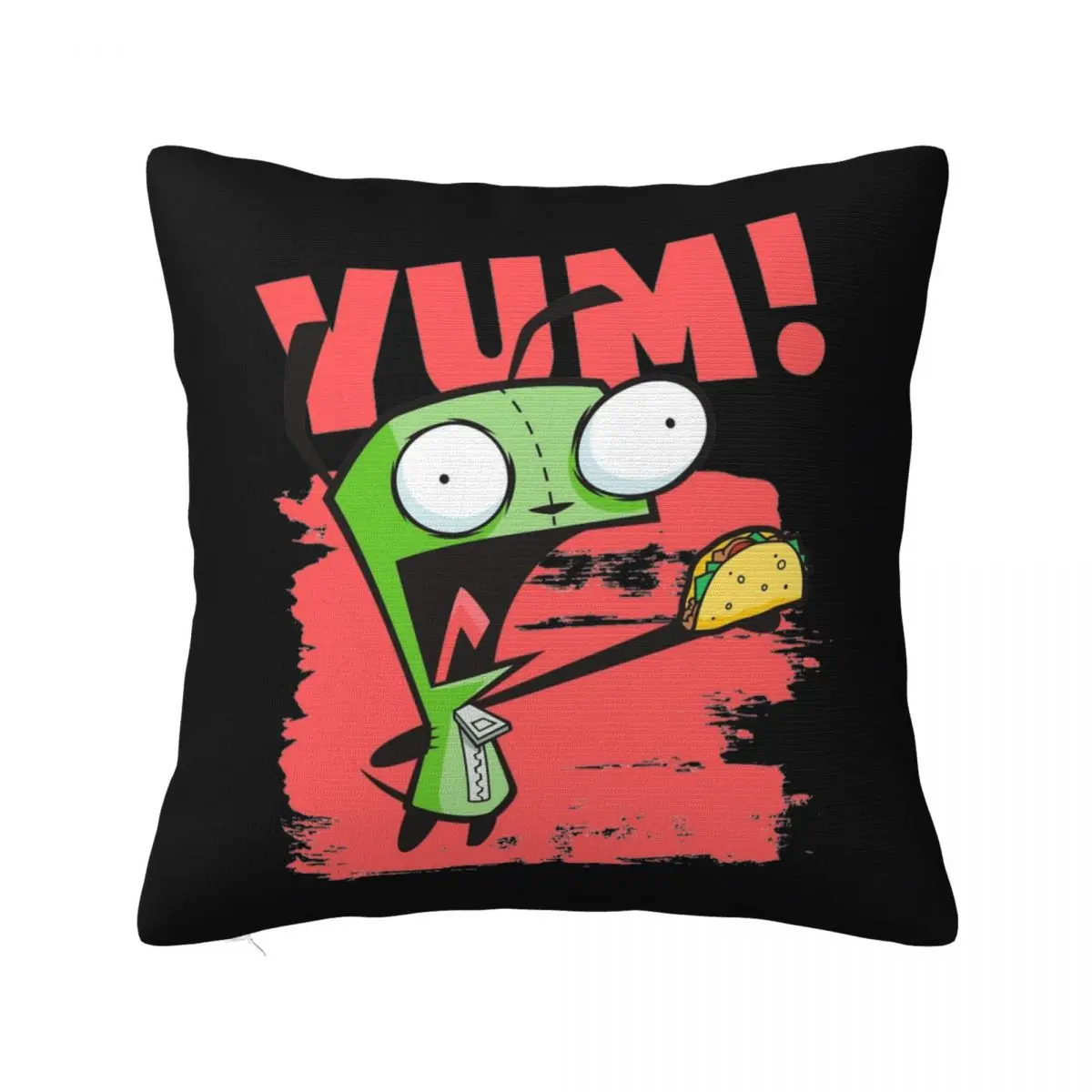 Invader Zim Square Pillow Cases GIR Screaming Yum Taco Cushion Covers Funny Decorative Throw Pillow Case Cover for Home 45*45cm