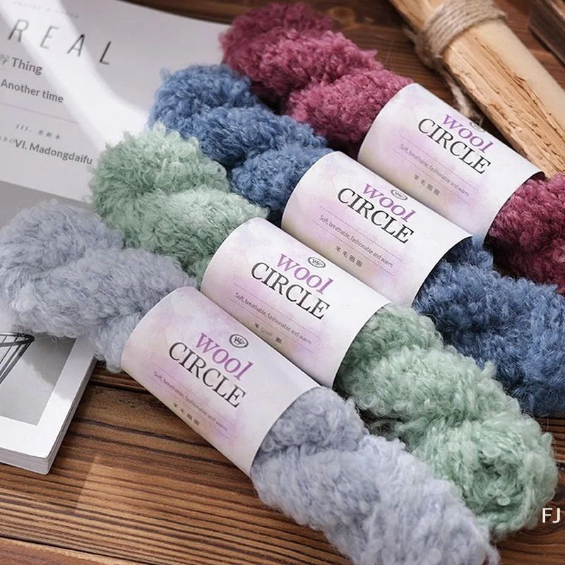 [YU]Wool Circle Solid Color Yarn Hand Woven DIY Scarf Hat Sweater Medium Thick Merino Wool Thread Soft And Comfortable Fluffy