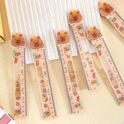 Rulers stationery Supplies Planner Cartoon Capybara Cute animal Accessories Student Prize Children's Day Gift Plastic Straight