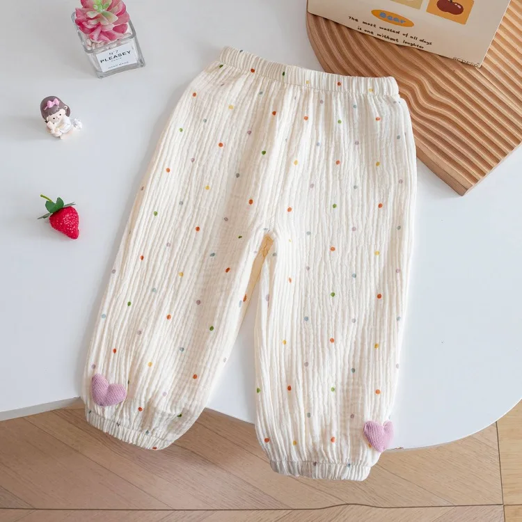 Bequeme Baumwoll-Freizeithose für Mädchen, atmungsaktive Sommerhose mit elastischem Bund, niedliche Hasen-Unterhose für Kinder – Detail 4