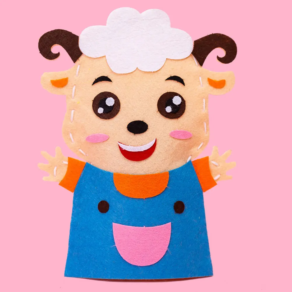 8-delige handpop Materiaal Tas Kids Craft Kit Naaien Ambachten voor Beginners Puppets Handleiding Peuter