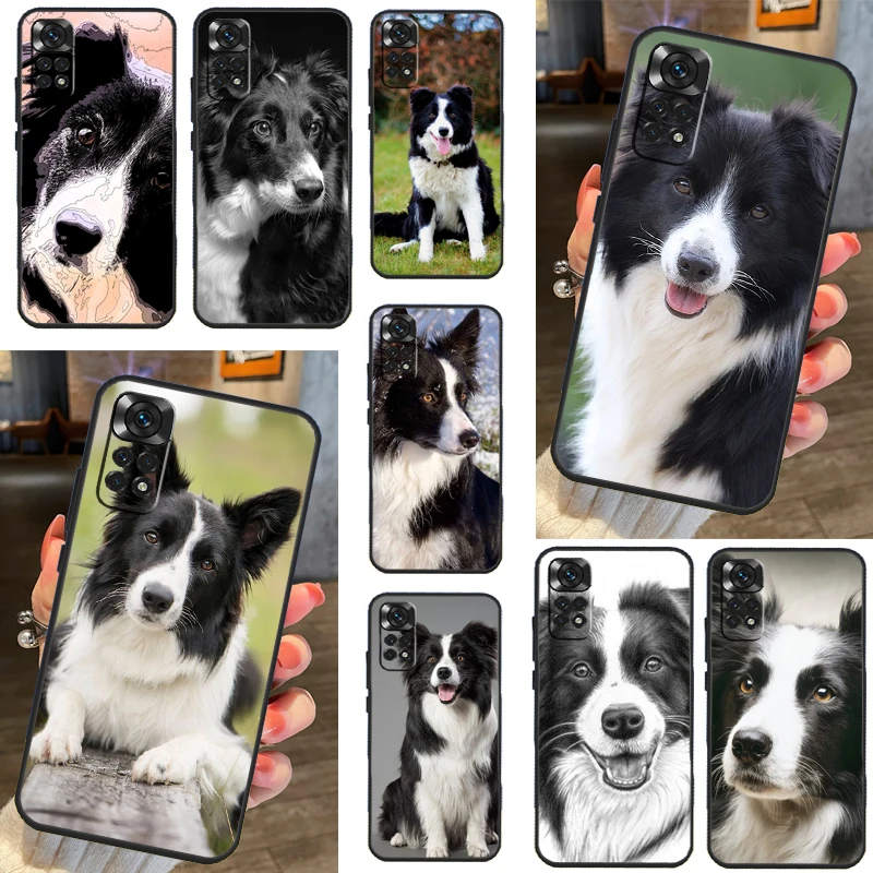 Border Collie Dog Case For Xiaomi Redmi Note 11 10 Pro Note 12 8 9 Pro 11S 10S 9S Redmi 10C 12C 9C 9T Coque