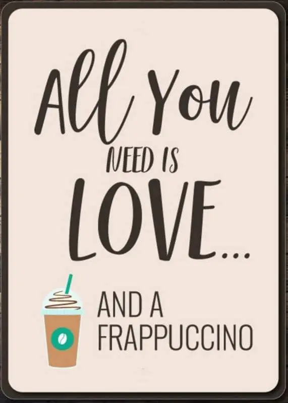 Coffee Addict Gift, All You Need Is Love Sign, Coffee Lover Gift, Coffee Lover Sign, Frappuccino Sign, Coffee Decor Quality Meta