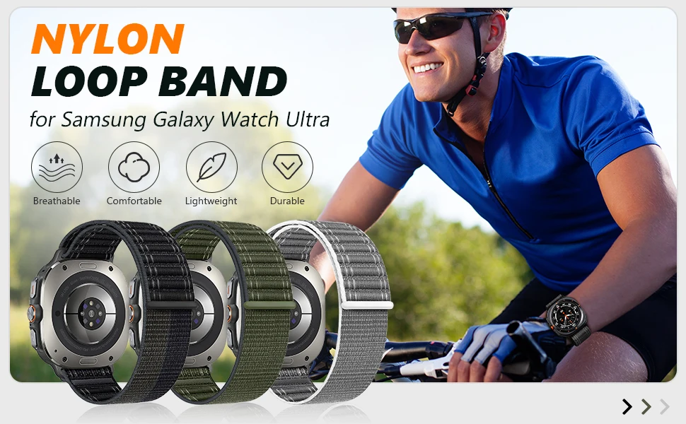 Nylon-Schlaufe für Samsung Galaxy Watch Ultra 2 Armband 47mm Zubehör Sport Elastisches Armband Correa Galaxy Watch Ultra 47mm Band – Detail 1
