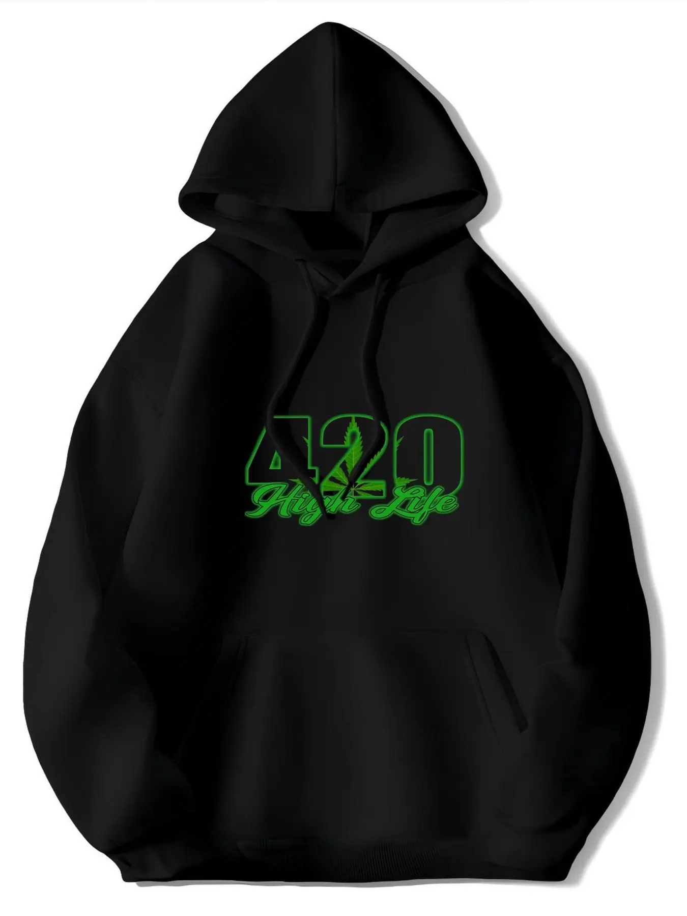 

Толстовка унисекс с принтом «Черный лист и номер 420, мягкая теплая, подарок, уличная повседневная одежда с культовым дизайном 420.