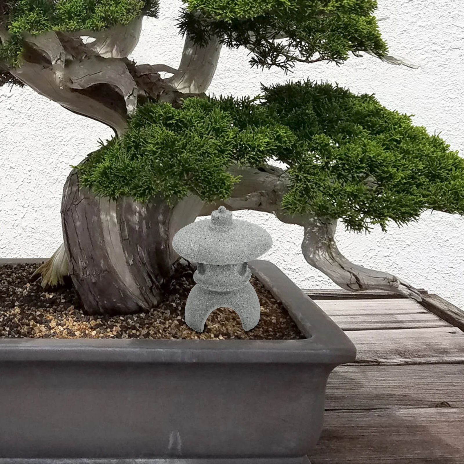 

Stone Pavilion naments Realistic Appearance Garden Decorations Lantern Shape Statue Mini L Supplies Balcony Yard Bonsai