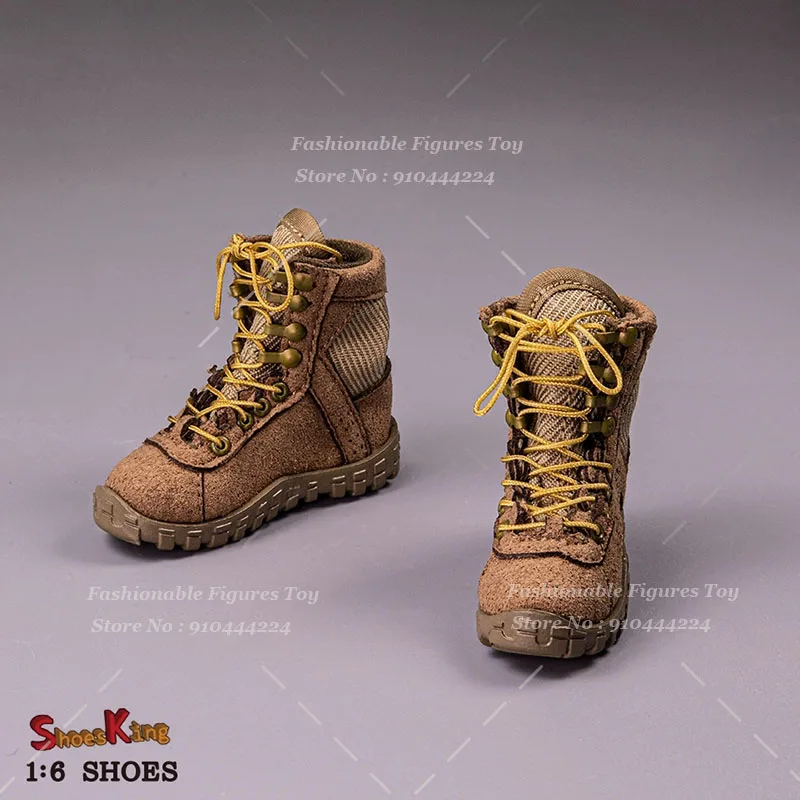 SK012 1/6 Męskie Buty Żołnierskie Ręcznie Robione Pustynne Wojskowe Buty Bojowe Piaskowe Sznurowane Ażurowe Buty Pasują na 12-calową Figurkę Model