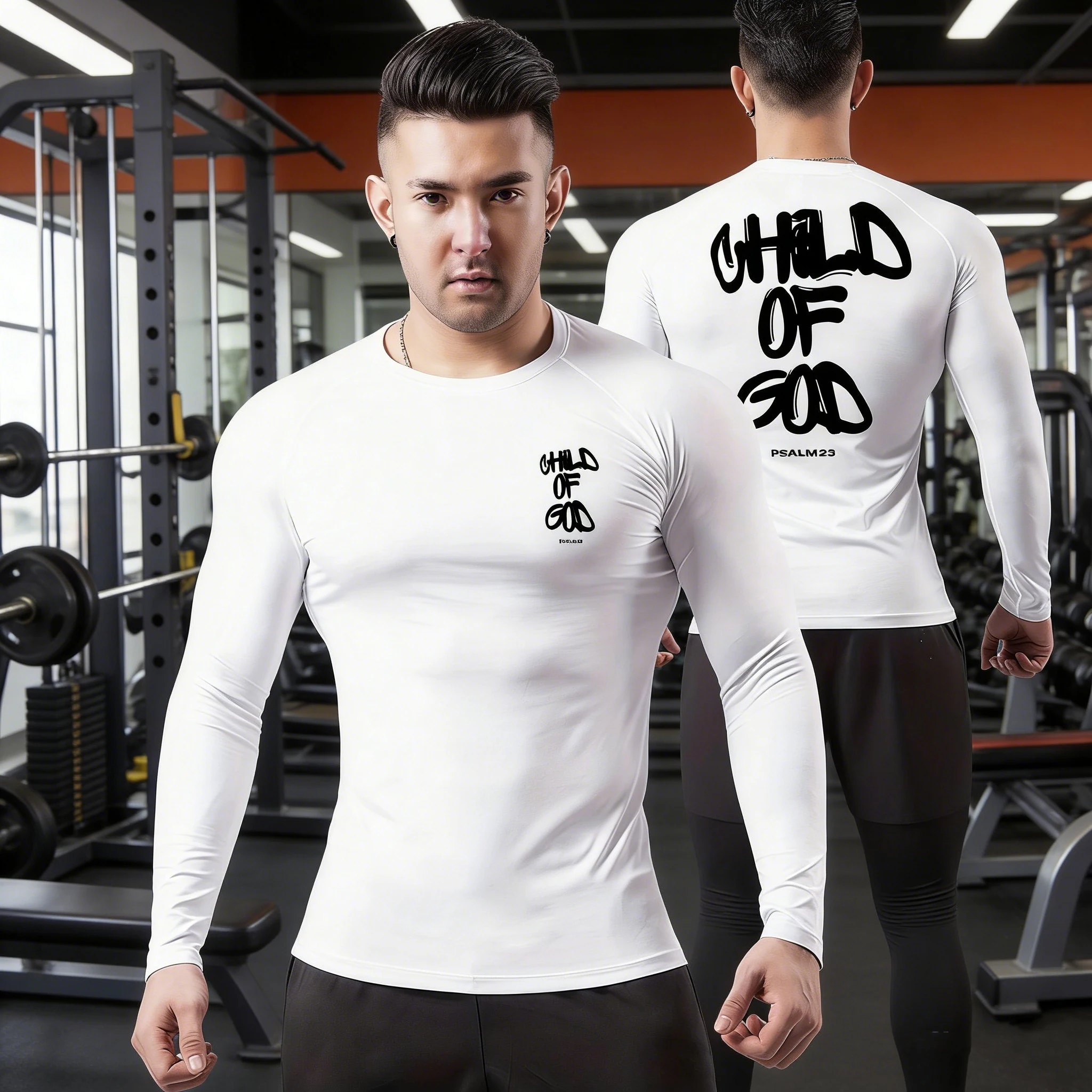 

Men's Compression Long Sleeve Print T-Shirt Quick Dry Breathable Motorcycle Riding Gym Fitness Streetwear Top