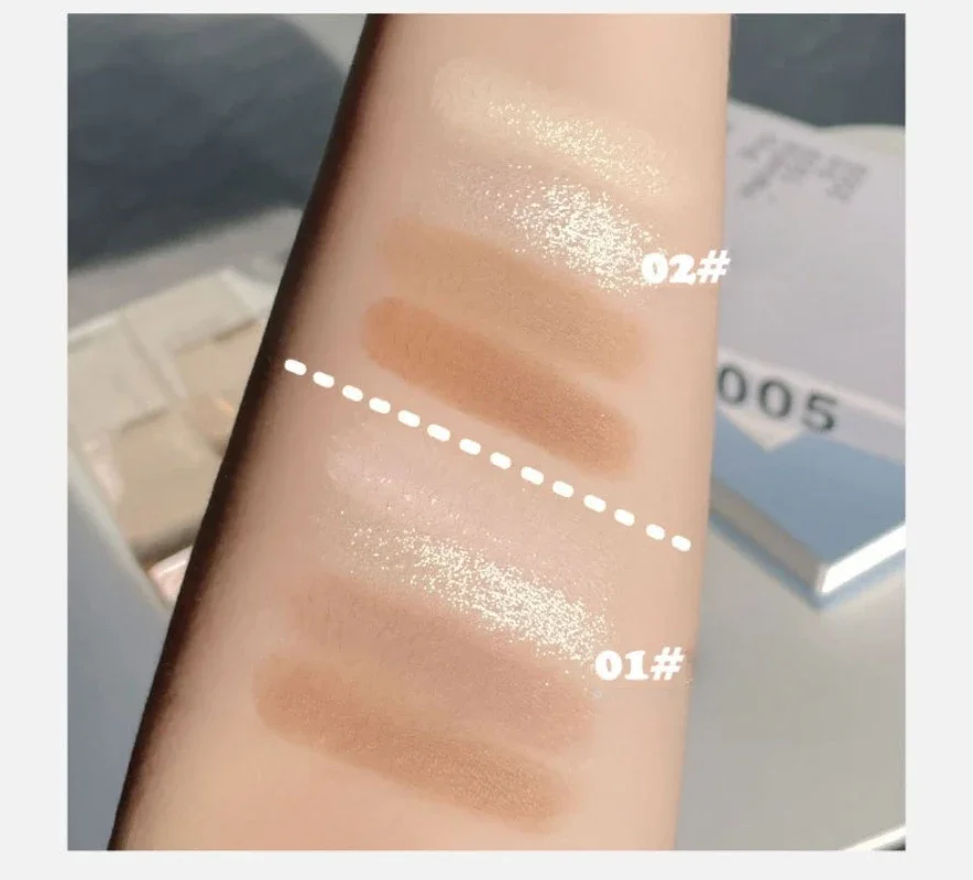 1Pc Matte Highlighter Bronzer Palette Gesicht Schattierung Pflege Pulver Langlebig Make-Up Gesicht Konturierung Schatten Kosmetik Wellen
