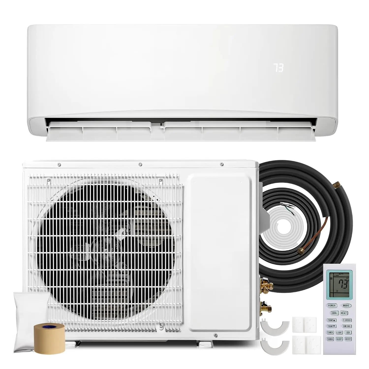12000 BTU Mini Split Air Conditioner, 17 SEER2 115V Energy Efficient AC Inverter Air Conditioner & Heater Pump System,, Custom