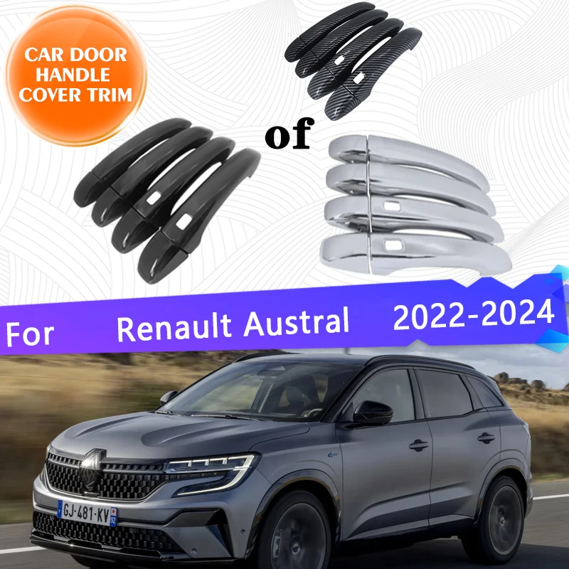 For Renault Austral 2023 Accessories 2022 2024 Car Door Handle Anti-rust Cover Exterior Scratch Protective Decor Car Accessories