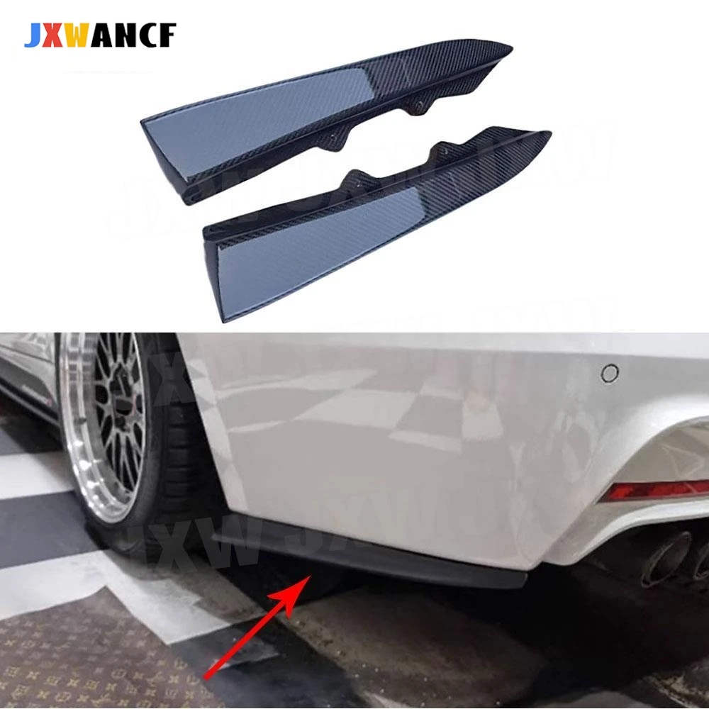 

JXWANCF 2PCS/Set Carbon Fiber Rear Lip Splitters Flaps Spoiler For BMW 3 Series F30 M Tech Sport 2012-2017 FRP Car Bodykits