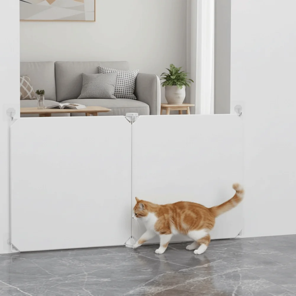 

Pet Accessories Plastic Dog Safety Fence Anti-Escape Double Lock No-Drill Pet Door Reinforced Pet Safety Enclosure Bedroom