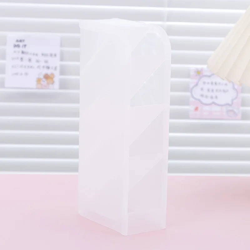 Porte-stylo rond oblique simple, style nordique, créatif, transparent, conviviale ré, en plastique, stockage