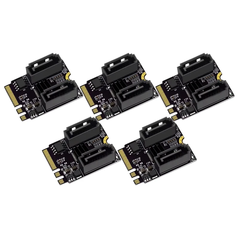 5PCS M2 To SATA3.0 Expansion Card PCI-E3.0 KEY A+ E WIFI M.2 To SATA Expansion Card Adapter Without Driver Installation