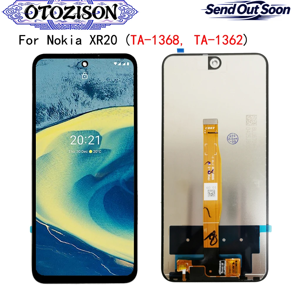 Image of Für Nokia XR20 LCD-Display für Nokia XR20 TA-1368, TA-1362 LCD-Bildschirm Front-Touchpanel-Digitizer mit Rahmenmontage