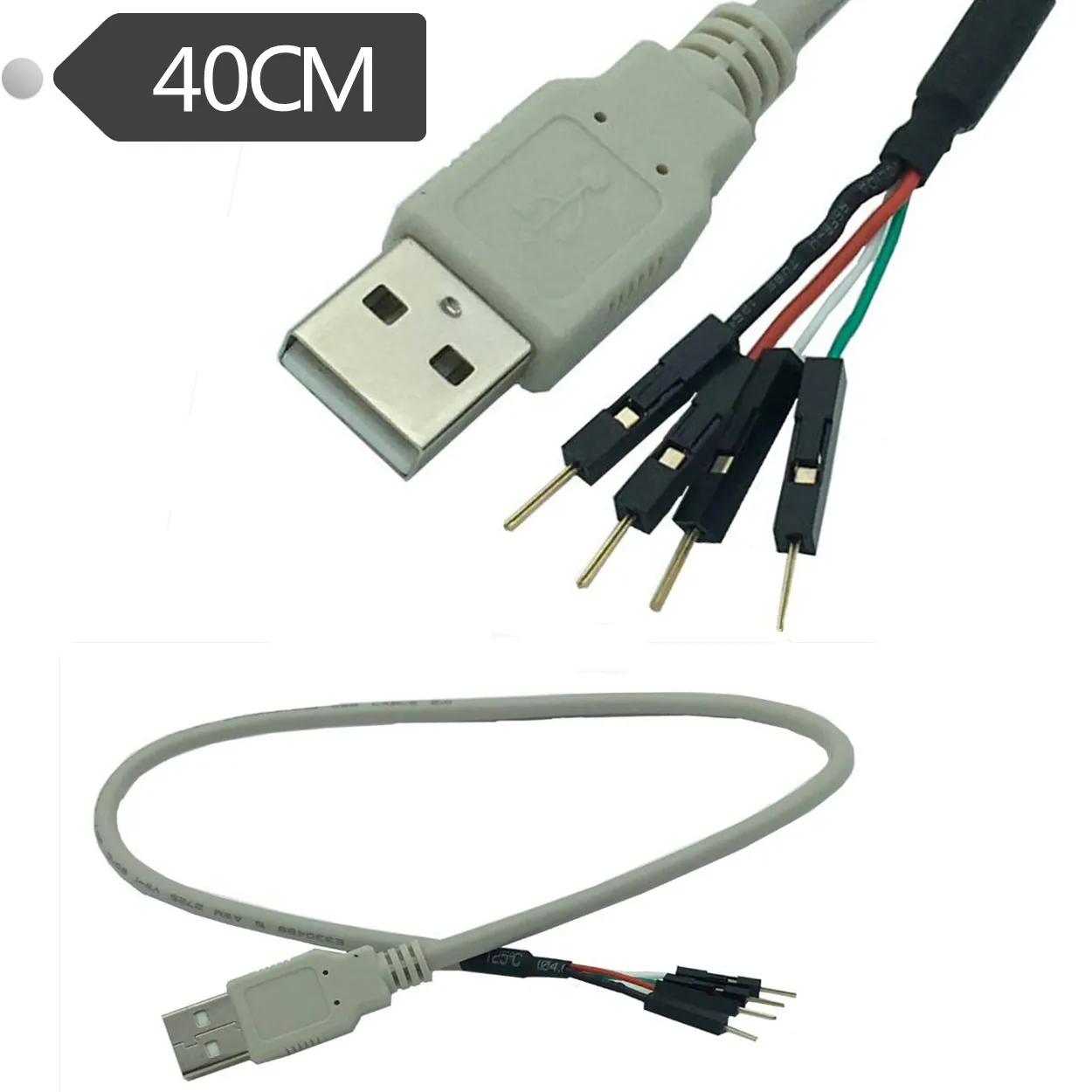 

USB male to 2.54mm HOUSING male 1P cable single USB male to DuPont cable USB male conversion cable 40CM