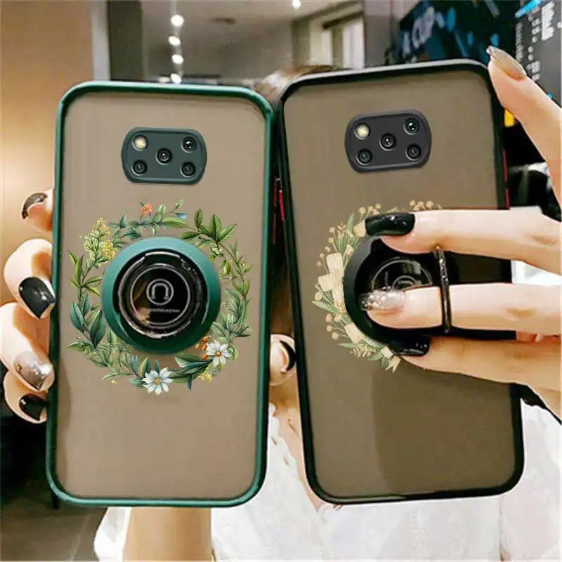 X3Pro Harvest Wreath Skin-feel Ring Phone Case For Xiaomi Mi 14 13Pro 13 12X 12T 12 11TPro 11T 11Lite 10T Cover