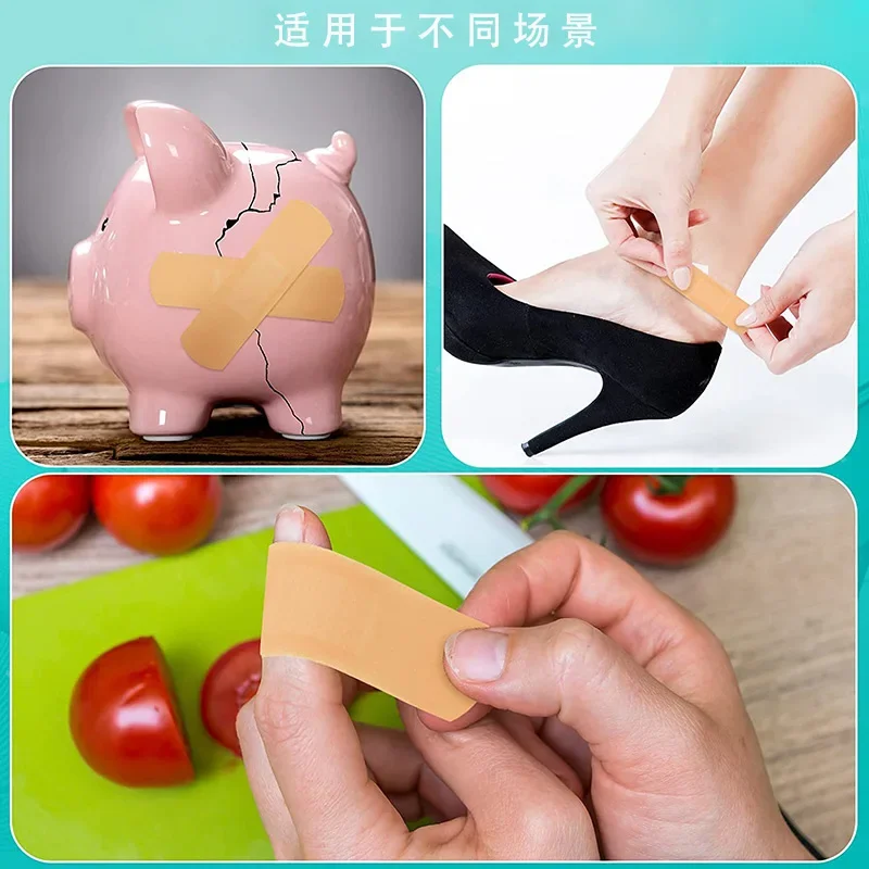 

50 шт./компл., дышащие пластыри, однотонные полиэтиленовые клейкие повязки для первой помощи, пластырь для повязки на рану, принадлежности для восстановления и ухода