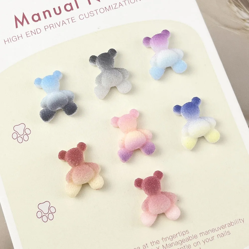 20pcs Kiyomi Sugar Belly Bear Accessories Luminous Gradient Sand Bear Trinkets Adorable Babybear Resin DIY Nail Ornaments 404art