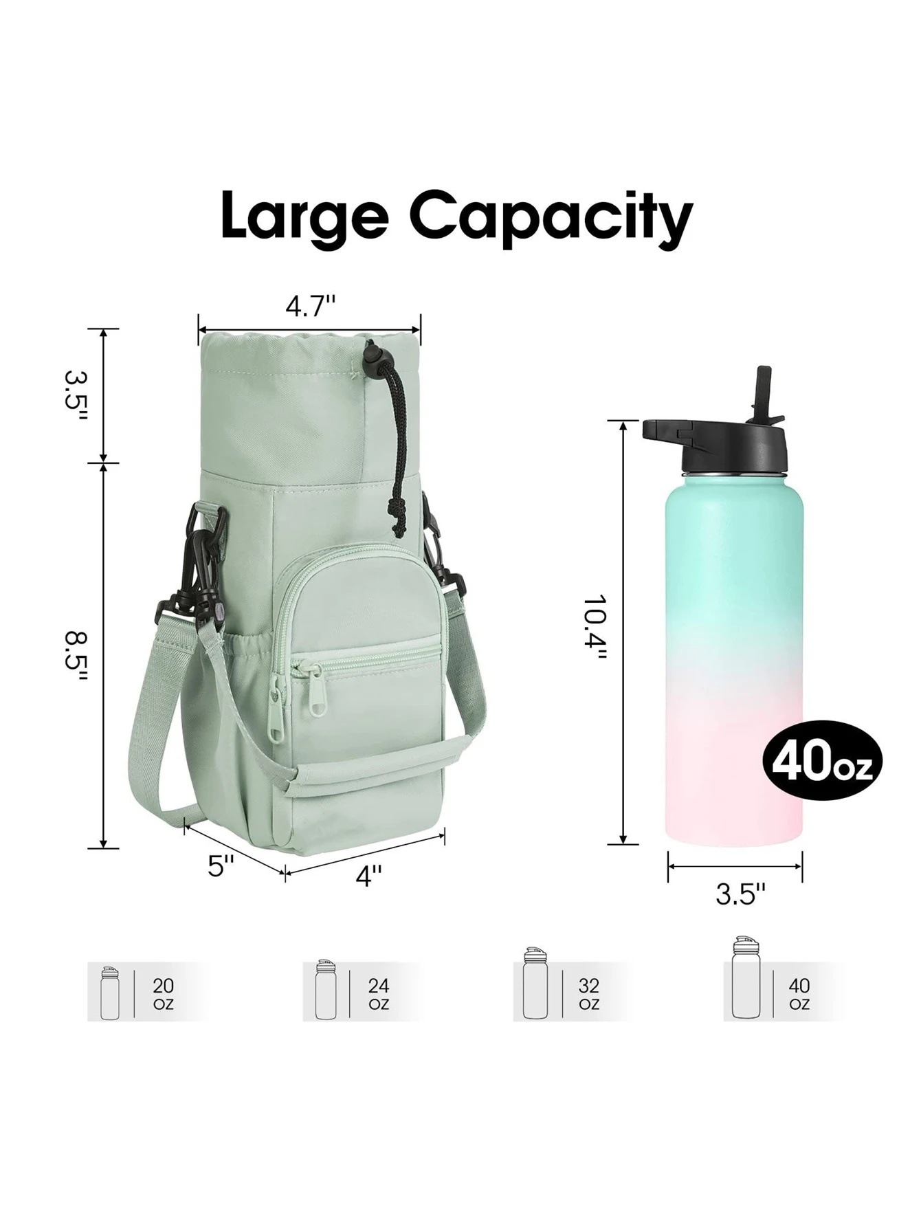 Commuting portable water cup cover, cross-body aluminum foil thermos cup cover, outdoor sports universal water bottle bag