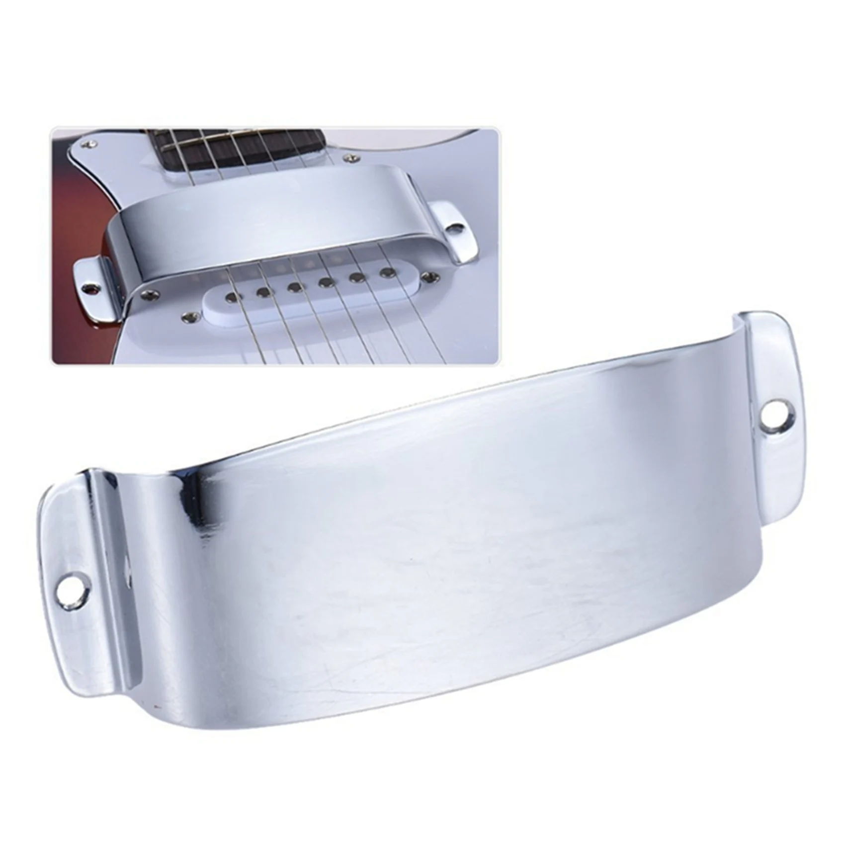 Piastra in acciaio per tastiera con estrattore per tasti per chitarra da 2 pezzi e 1 set di coperture per pickup per chitarra elettrica in acciaio