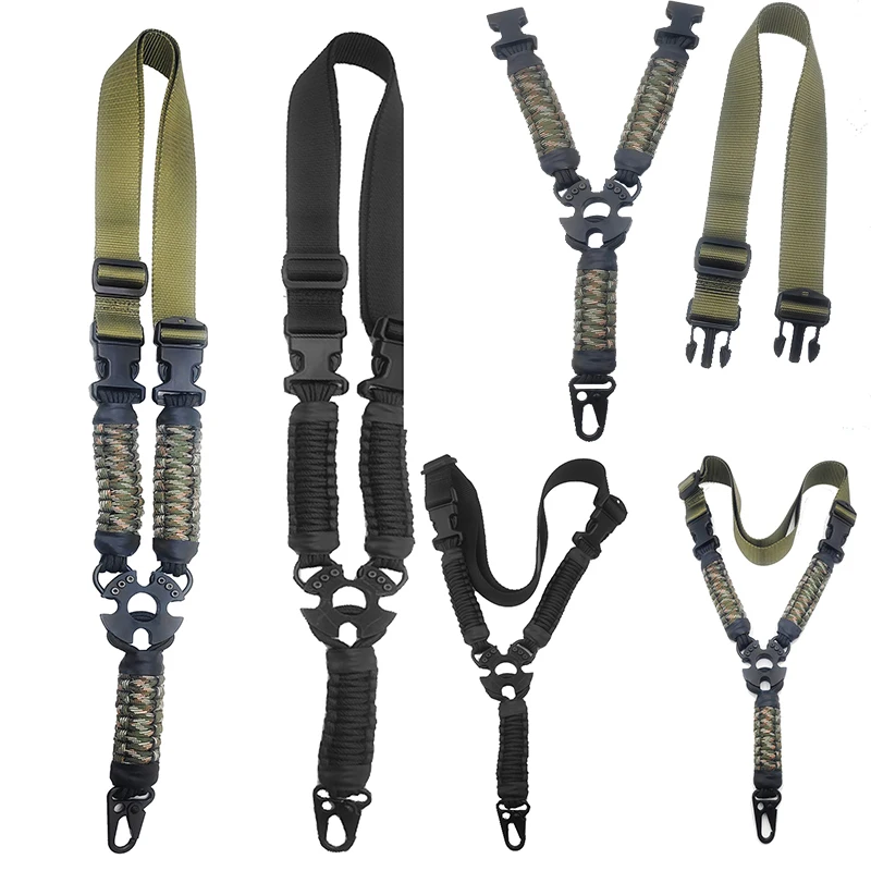 Single Point Rifle Gun Sling Nylon Webbing 3 Point Rifle Strap Belt Airsoft Military Hunting Accessories