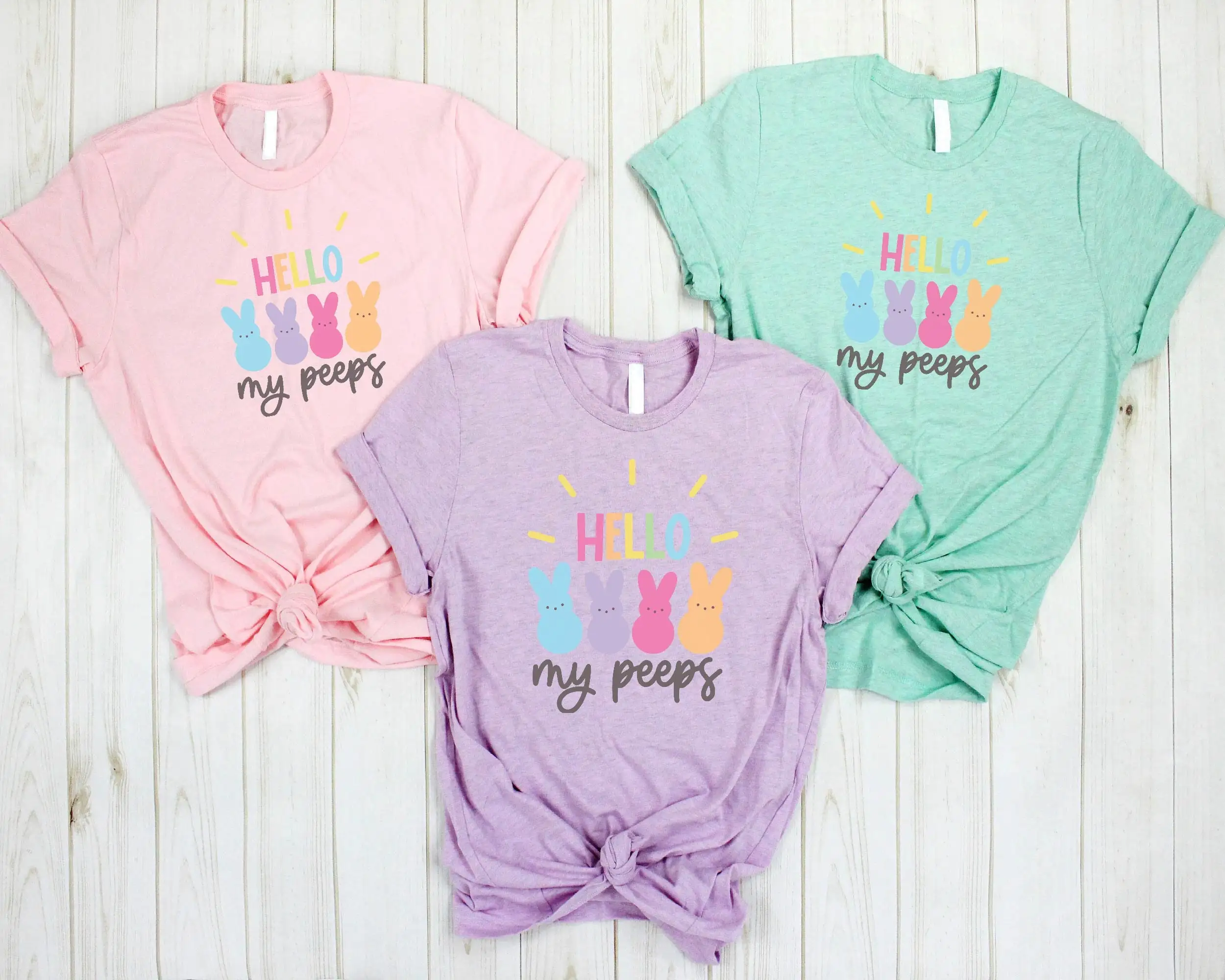 Camiseta de Hello My Peeps para amantes del conejo de pascua, feliz día s, huevos, sudor