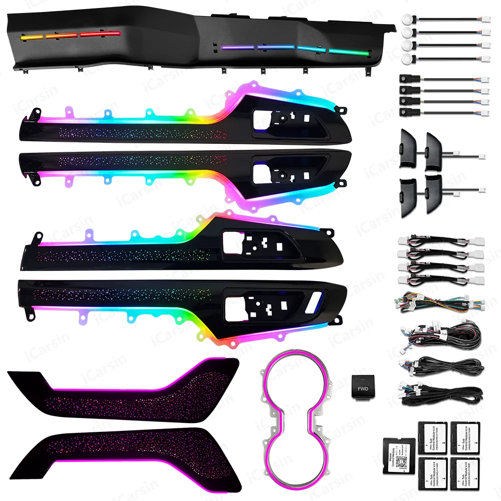 

Обновленное светодиодное освещение салона автомобиля для Toyota Highlander/Kluger XU70 2021-2024, декоративные детали, аксессуары