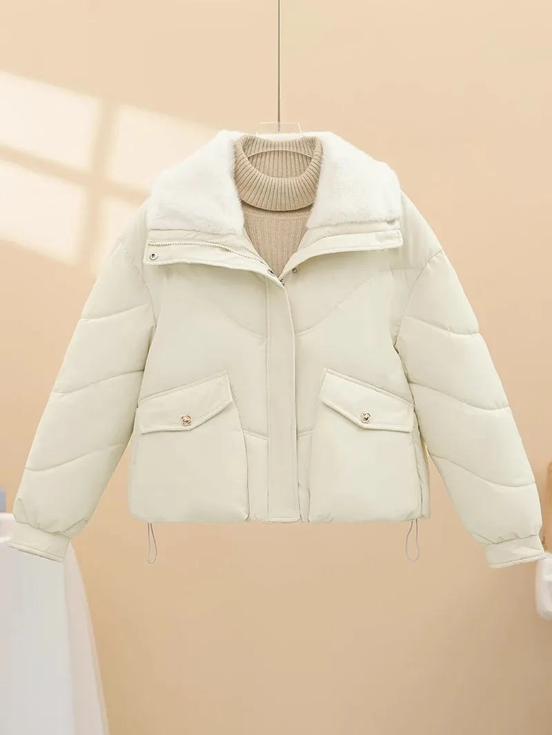 Damski płaszcz bawełniany Sli Thiened, jesienno-zimowy, luźny, modny, mały rozmiar, uniwersalny, z kołnierzykiem.