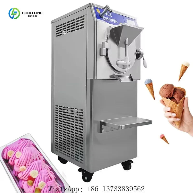Customized Commercial Artisan Hard Ice Cream Machine 48L 60L 100L/H 5 Programs Batch Freezing Equipment