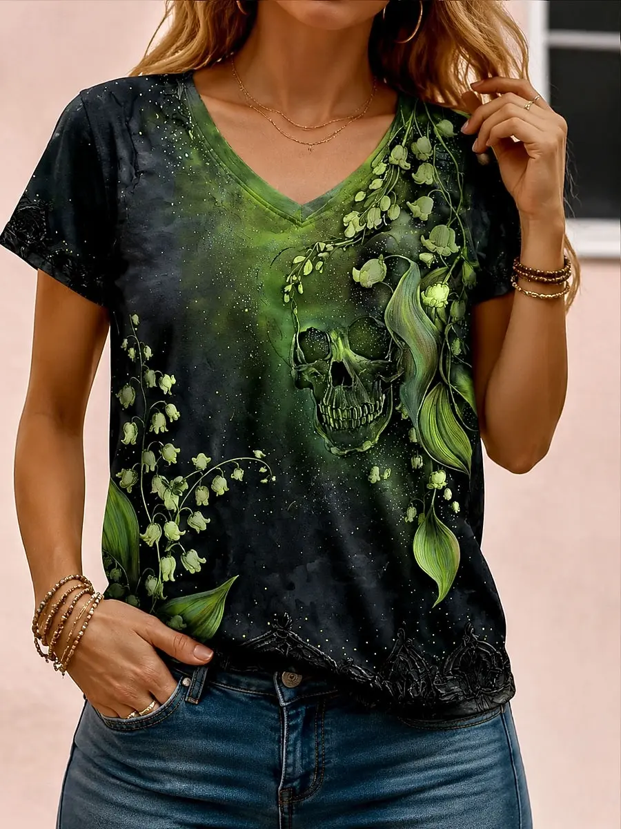 Vintage Halloween Women T-Shirt Vintage Fake Illusion Corset Graphic Tops Tee Summer Short Sleeve Gothic Party Women Clothing