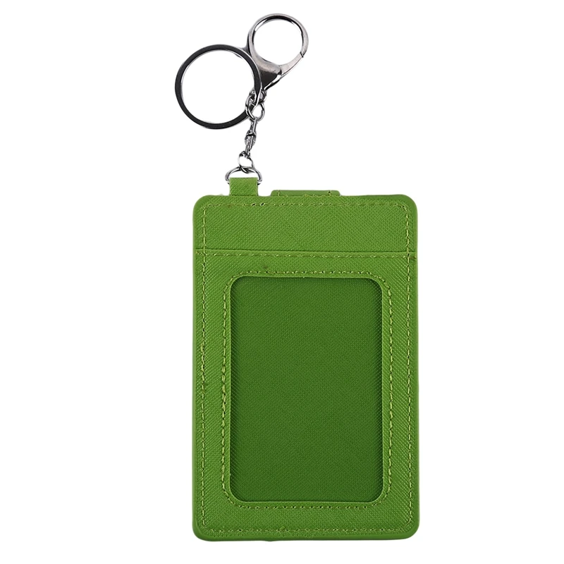 2024PU Leather Badge Holder Office Key Ring ID Card Holders Mini Wallet 3-Slot Credit Card Bus Card Badge Bag Travel Accessories