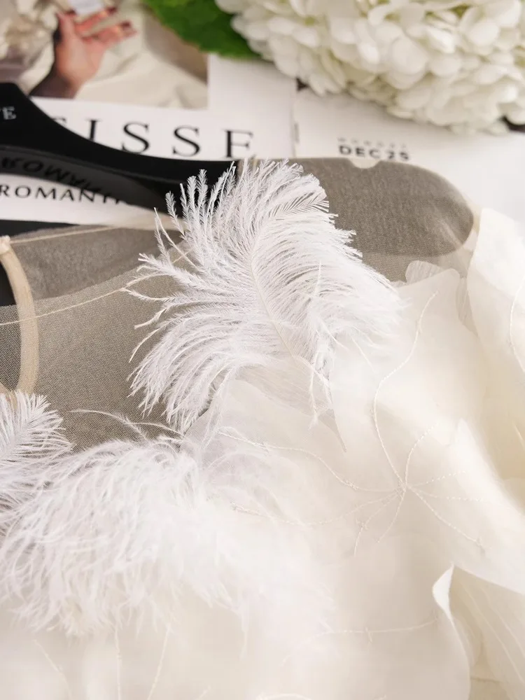 Ele Swallow Ne  Wool Knitted Sweater Embroidered oulder Bared Ladylike Knitwear Straight Cut Commute Sle