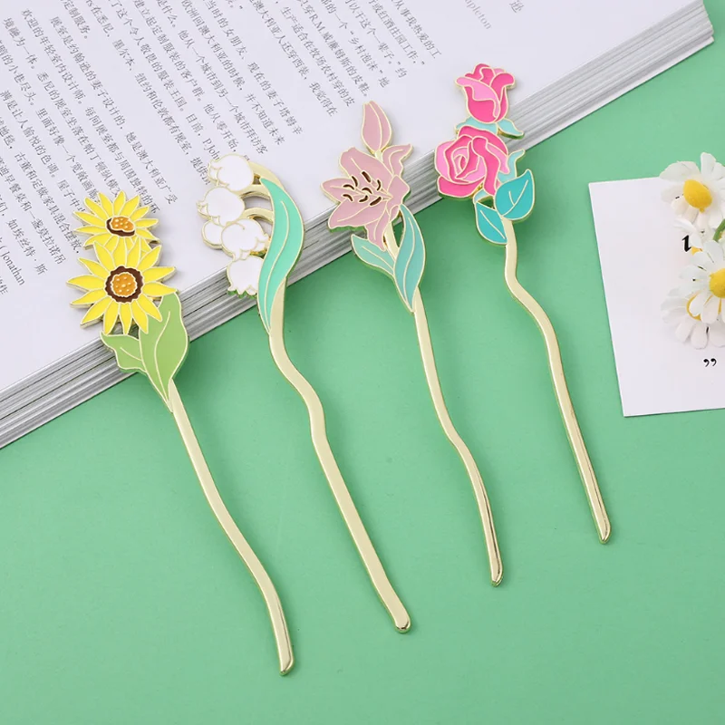 

Sunflower Lily Of The Valley Bookmark Cute Accessories Coloring Embossing BookMark Page Folder Office School Supplies Stationery