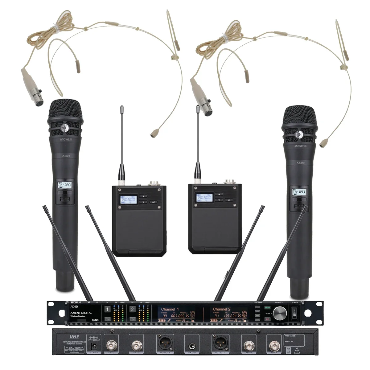 Профессиональный беспроводной микрофон Axint AD4D ADX2 KSM8, ручная гарнитура AD2, петличный передатчик, 4-воздушная цифровая система
