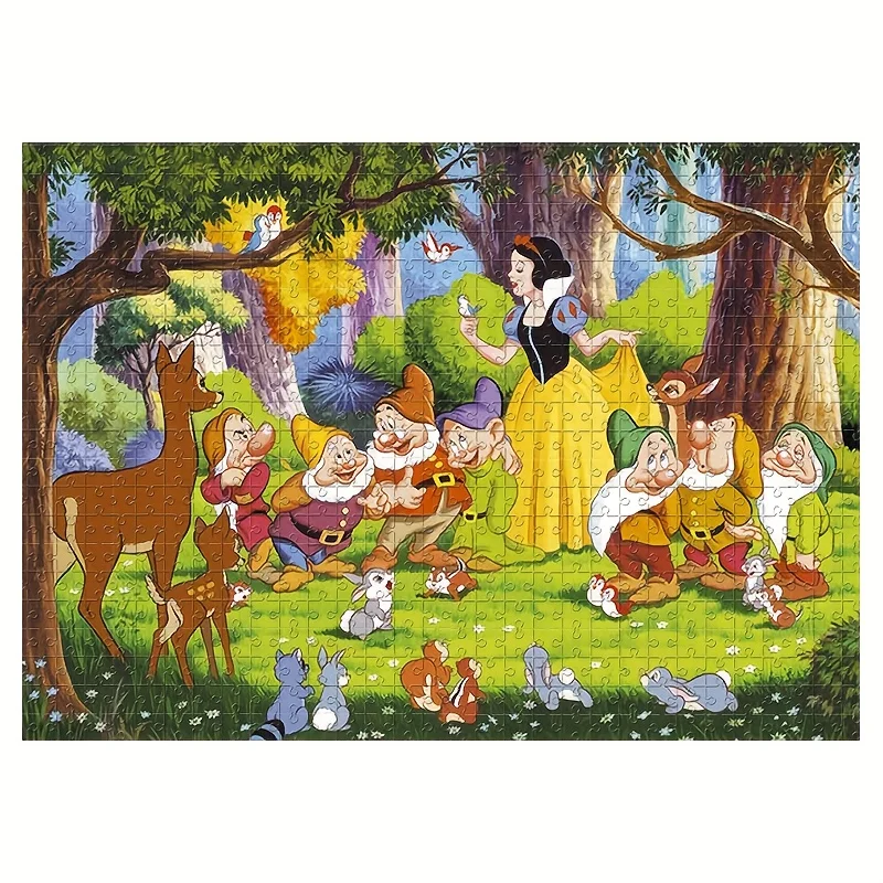 

1000pcs Puzzle Cartoon Characters Snow White and Dwarfs Forest Wall Hanging Puzzle Adult Game Gift Family Interactive Game Hal