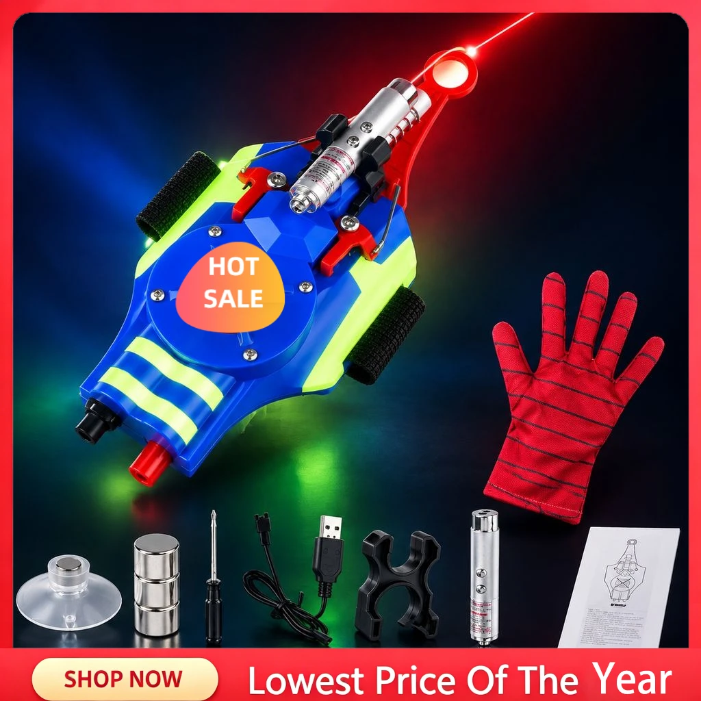 Halloween gifts Hot Web Luminous laser Shooters Wrist Launcher Shooters Cosplay Props Shooting Device Toy Favorite Transmitter