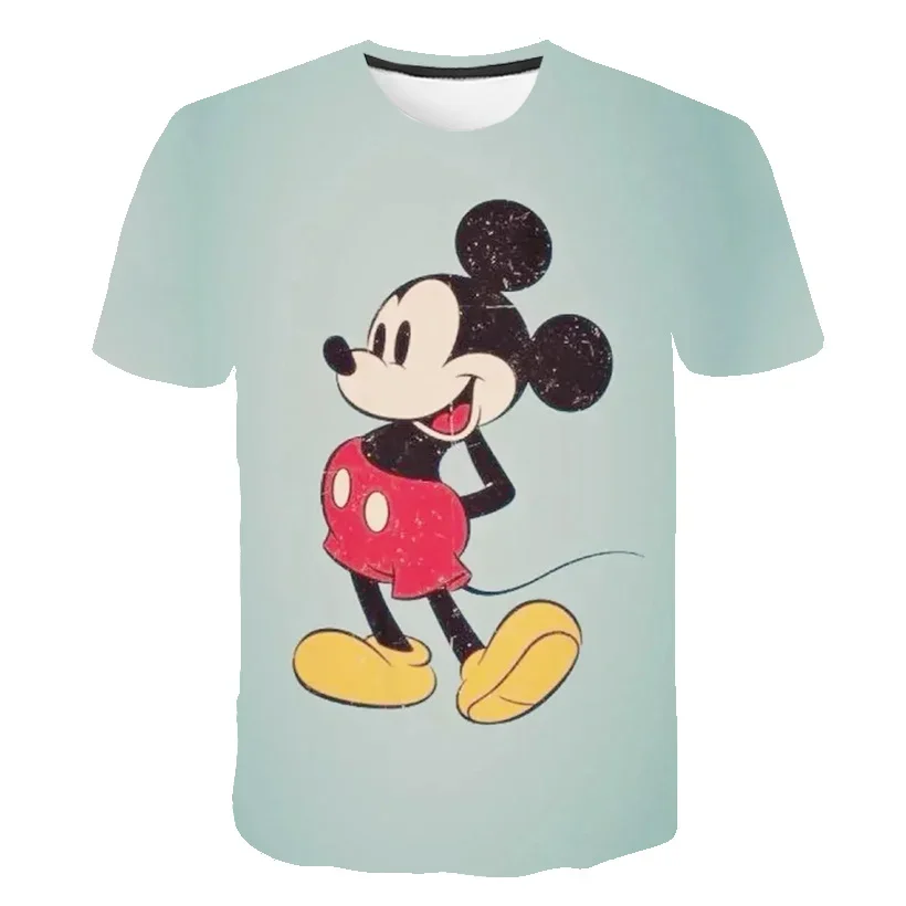 2024 Summer Disney Mickey Mouse 3d Print T-Shirts Boys Girls Tees Tops Casual Kids Fashion Short Sleeves Cartoon T Shirts 1-14