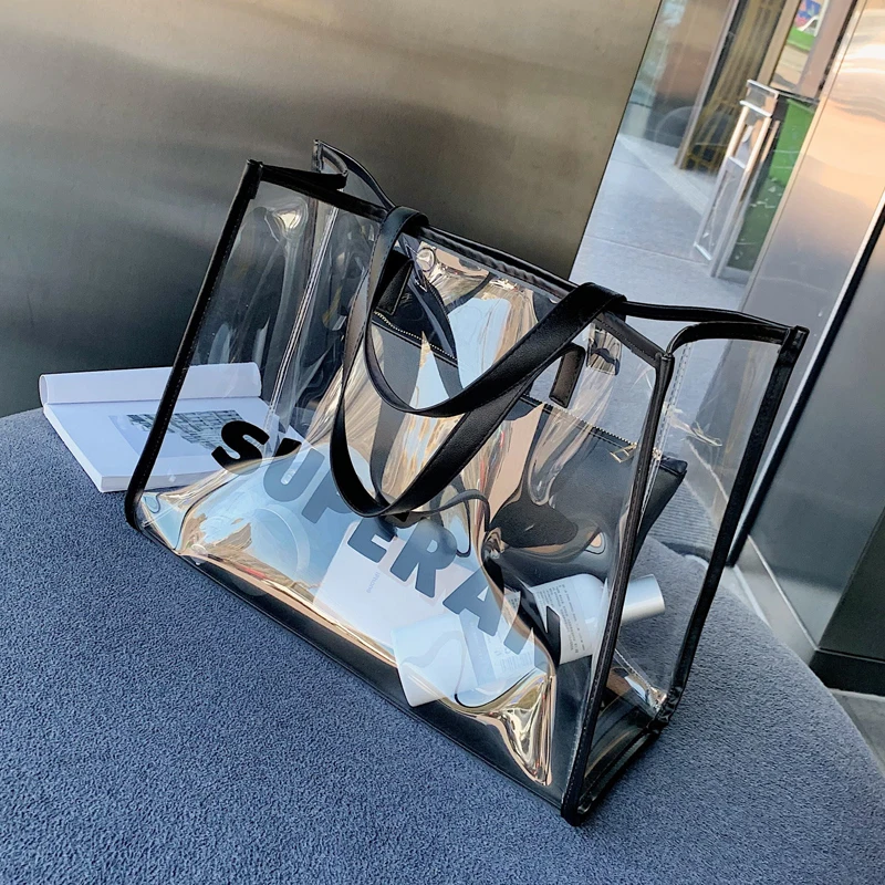 Designer Brand Summer Shoulder Bag Large Capacity Handbag Beach Transparent Bags for Women 가방 Hot Sale Free Shipping