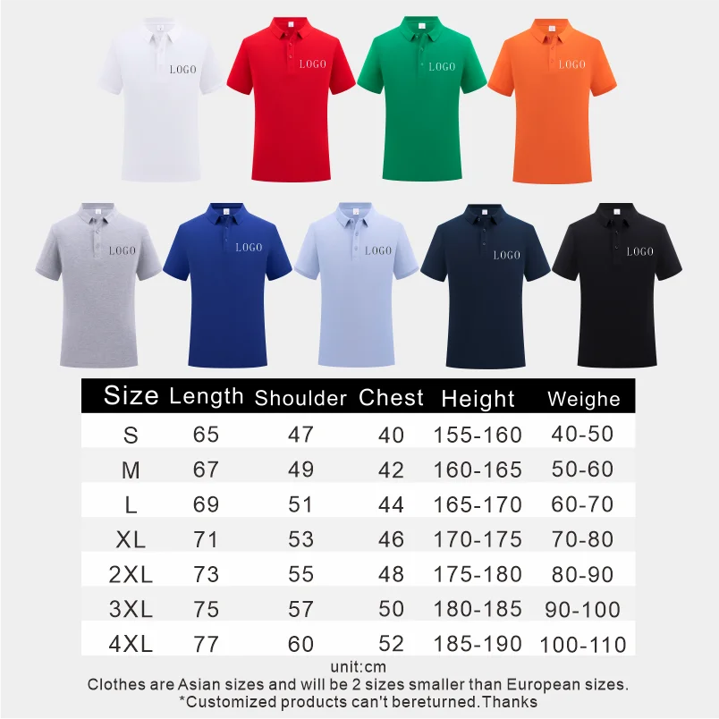 Summer 100% Cotton Polo Shirt Customized Logo Print Text Picture Brand Embroidery Personal Company Breathable Tops Supplier