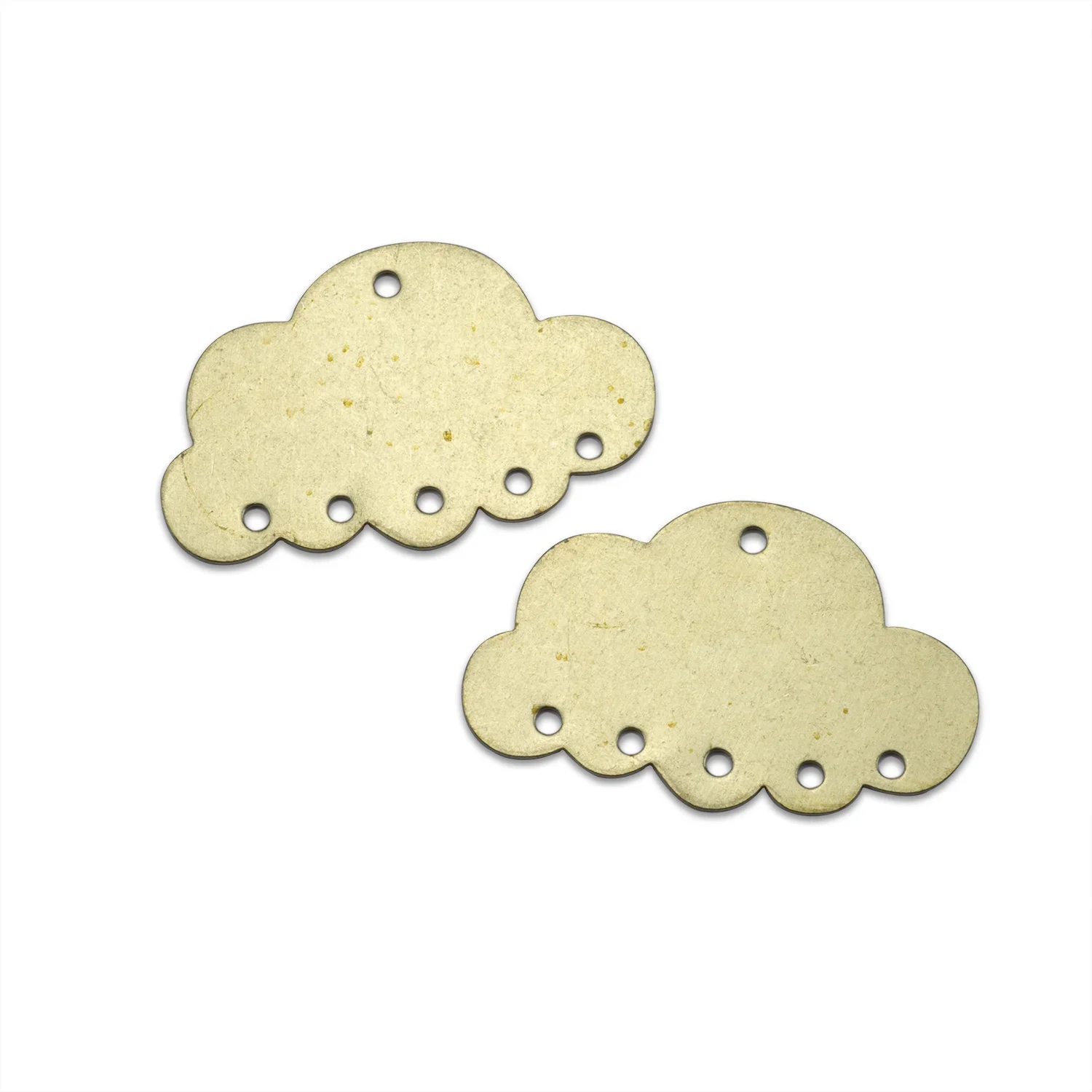 

10pcs Raw Brass Cloud Charms Multiple Holes Connectors Pendant for Diy Earrings Necklace Clothing Components Making Accessories