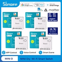 SONOFF MINI D MINI-D SONOFF Mini Dry WiFi Smart Contact Relay Device with Matter Supports AC/DC Power Supply Contactor Control