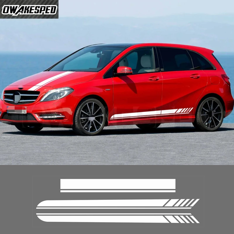 3 Pcs Door Side Stripe Skirt Sticker Edition 1 For Mercedes Benz B Class B180 B200 B250 W246 W247 Car Hood Decal Accessories