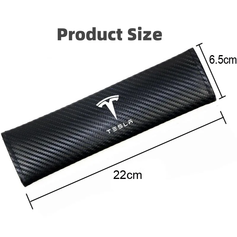 2Pcs Carbon Fiber Car Seatbelt Shoulder Protector Cover For Tesla Model Y Model 3 Model X Model S Auto Interior Accessories