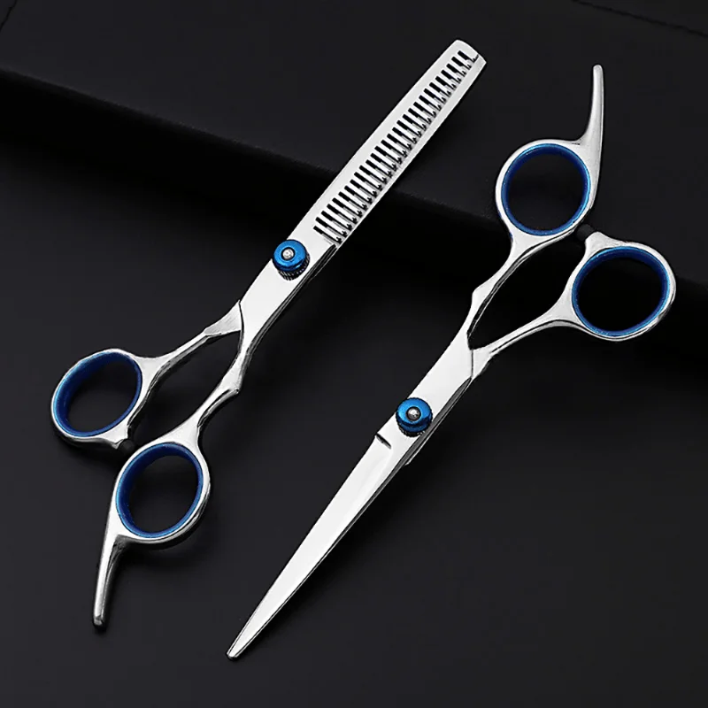 

Set of 2 Hair Cutting Scissors, 6 Inches, Professional Hairdressing Shears for Cutting And Thinning, Barber Tools