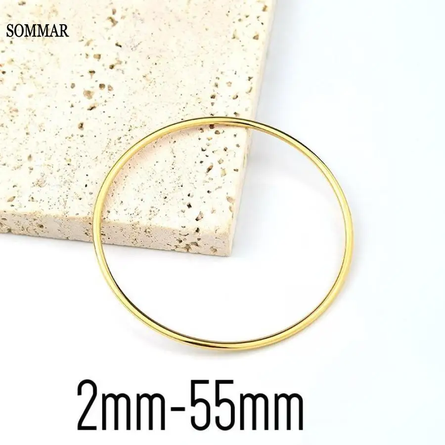 SOMMAR NEW!! Gold color Maiden charms bangle 2mm plain coil bangle Wedding Bracelet Top Quality Jewelry