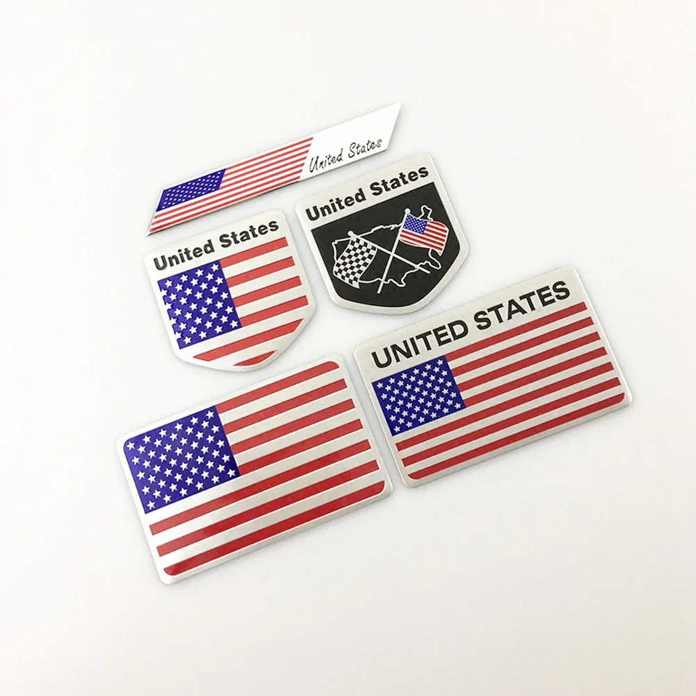 

Metal American Flag Sticker Durable Aluminum Alloy Adhesive Car Motorcycle Window Decoration Badge Independence Day Gift